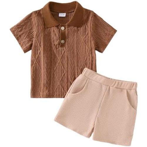 Toddler Baby Boy Clothes Summer Outfits Infant Short Sleeve Collared Shirt and Casual Shorts Set 12 Months - 5 Years