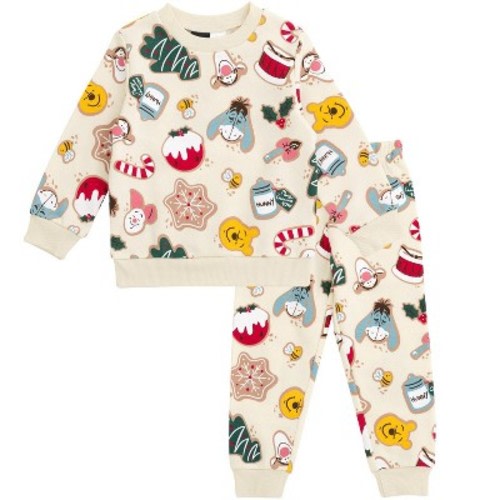 Disney Winnie the Pooh Eeyore Piglet Christmas Infant Baby Boys Fleece Sweatshirt and Jogger Pants Outfit Set 12 Months