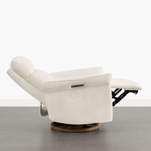 Power Swivel Recliner Chair Triple-Motor Nursery Glider, cream