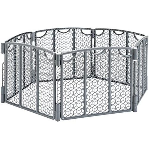 Evenflo Versatile Play Space Adjustable Play Area, 6-Panel (Cool Gray)