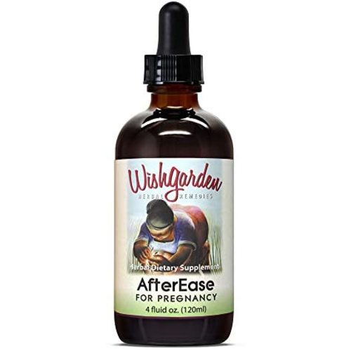 WishGarden Herbs AfterEase Tincture - Postpartum Contraction Drops for After Birth Relief with Cramp Bark and Organic Black Haw, After Birth Essentials for Mom, 4 Ounce