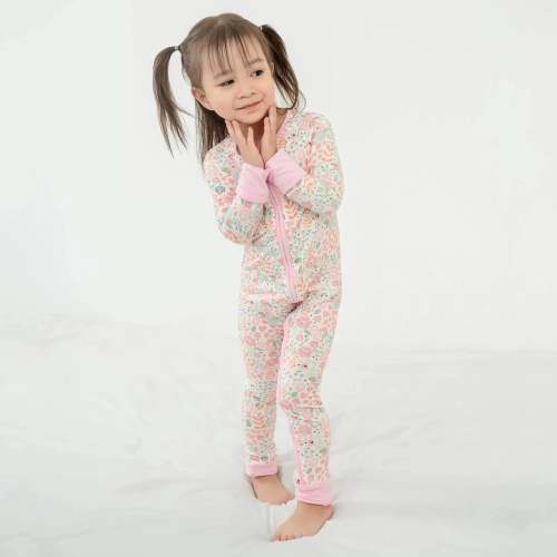 Willow's Whimsy Floral Bamboo Convertible Zippered Romper