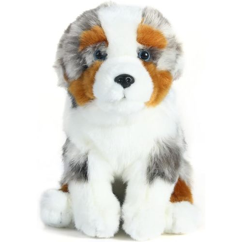 TAMMYFLYFLY Pugsly Pug Plush Stuffed Animal Puppy Dog, 12 inches (Australian Shepherd)