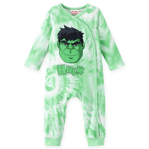 Marvel Baby Boys Hulk Green Tie Dye Jumpsuits One Piece Rompers Coverall Crawl Suit Easter Gifts