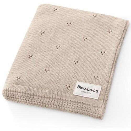 Bleu La La 100% Luxury Organic Cotton Baby Receiving Swaddle Blanket for Infants Boys and Girls - Oatmeal