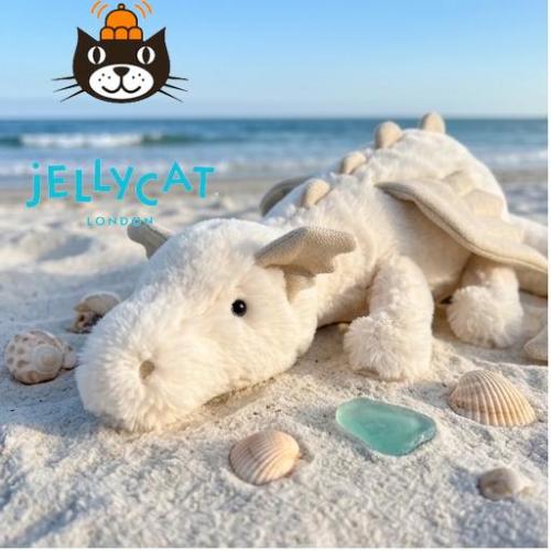 Jellycat Snow Dragon Plush Toy, 19.7in/50cm Creamy White Fantasy Stuffed Animal, Cozy Nursery Decor, Cute Baby Shower Gift