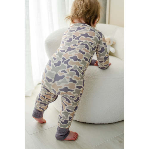 Convertible Zip Romper in Camo Cutie | Caden Lane
