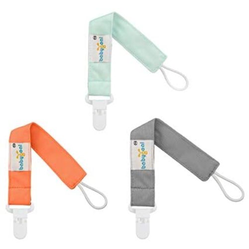Babygoal Pacifier Clips Solid Color, 3 Pack Pacifier Holder for Boys and Girls Fits All Pacifiers & Baby Teething Toys and Gift PS01 - Plastic Clips - 01 Pure neutral color