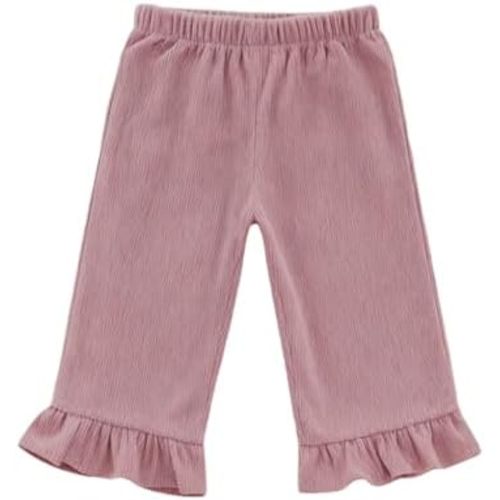 Toddler Baby Girl Corduroy Pants with Pockets Ruffle Hem Elastic Waist Pull-On Fall Winter Trousers