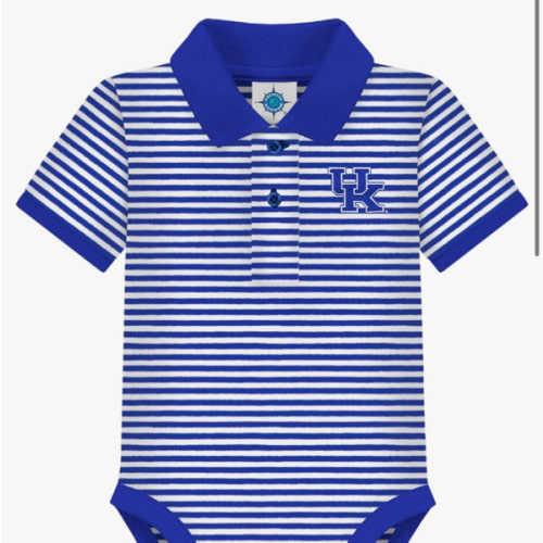 College Baby NCAA Striped Polo Bodysuit Short Sleeve - Unisex (0-12 Months)