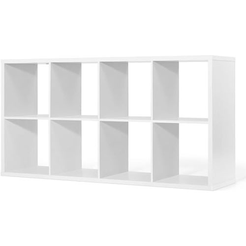 CAPHAUS Sturdy Room 13-Inch Cube Storage Organizer Shelf, with Extra Thick Exterior Edge, Open Storage Shelf Divider, Bookcase, 6-Cube / 8-Cube / 9-Cube, Colors Available in Rustic Grey Oak and White