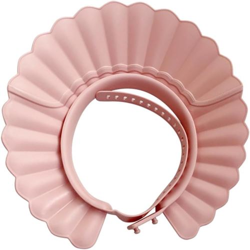 Safe Shampoo Shower Bathing Protection Bath Cap Soft Adjustable Visor Hat for Toddler, Baby, Kids, Children … (Pink Lotus)
