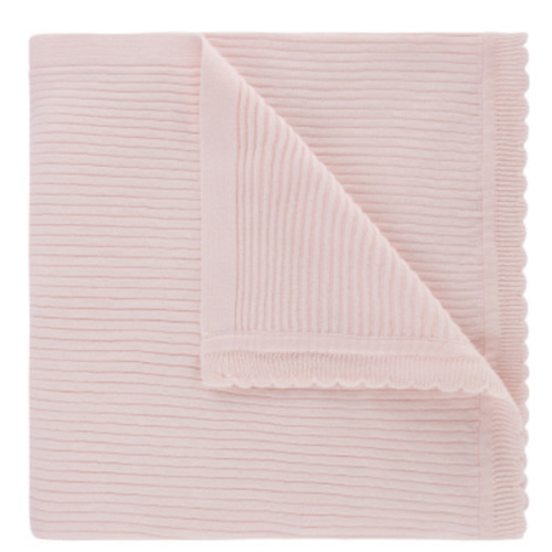 Scallop Trimmed Rib Knit Blanket I Feltman Brothers