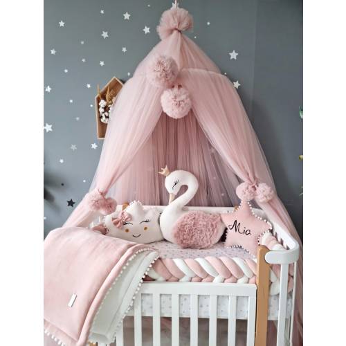 Canopy. Light Blush Princess baldachin ONLY, Baby bed curtains, crib canopy, pink play tent, Nursery girl room decor, crib decor
