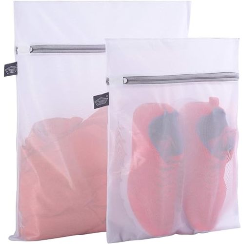 Kimmama Laundry Bag Mesh Wash Bags, Washing Machine Wash Bag, Net Washer Sack with Zipper, Dryer Pouch for Cleaning and Drying Cloths, Garment, Delicates, T-shirt, Underwear, Bra, Pant, Small Toys