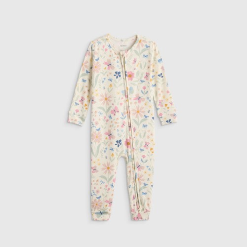 Quince Bamboo One Piece Baby Pajama - Wildflower Dreams