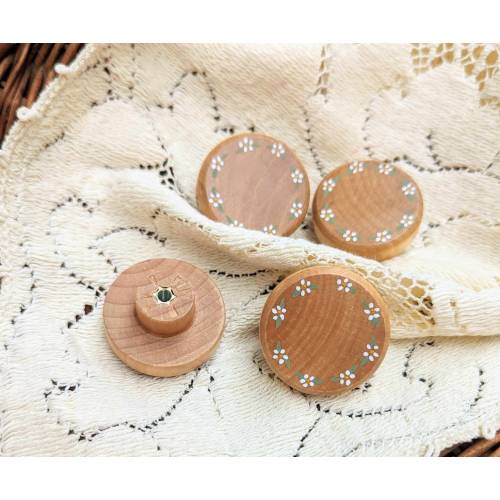 Hand Painted Daisy Wood Knobs: Nursery Dresser Decor