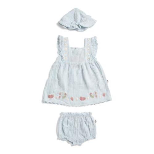 Newborn Girls 2pc Strawberry Border Dress Set With Hat | Girls' Dresses | TJ Maxx