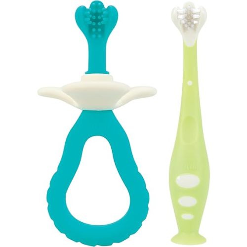 Dr. Talbot's 2-Piece Infant Toothbrush Training Set with Easy Grip Handle - 6+ Months