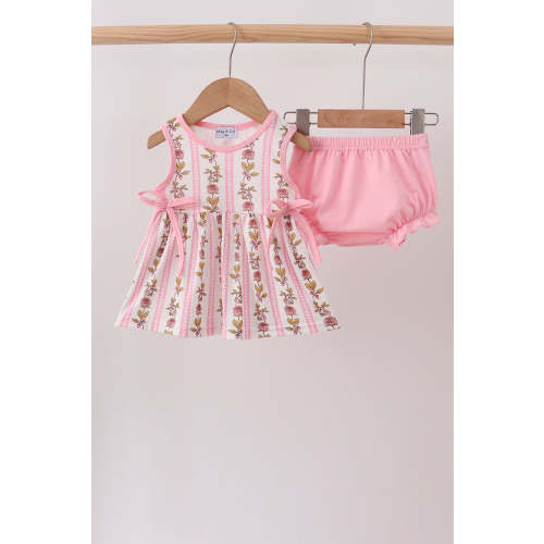 Pink Garden Ruffle Bloomer Set