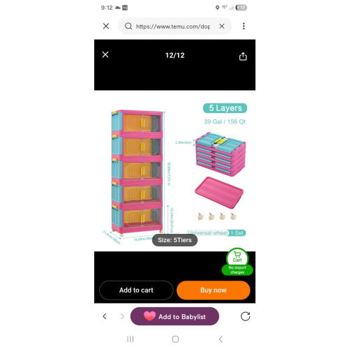 dopamine color storage organizer set 4 5 tiers foldable - Temu