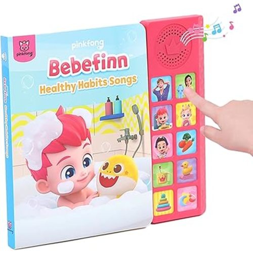 [10BTN] Bebefinn Healthy Habits Songs Sound Book | Pinkfong Baby Shark Musical Toy for Toddlers 1-3 | Educational Sound Book with Nursery Rhymes | Perfect Birthday