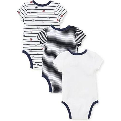 Little Me baby-boys 3-pack 100% Cotton Scratch Free Tag Onesies