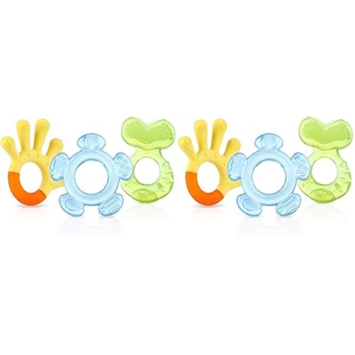 Nuby 3 Step Baby Teether Set for Teething Comfort - Soft and Hard Teethers for Babies - Soothes Sore Gums - 3+ Months