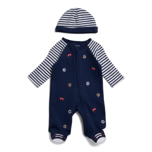 Newborn Boys 2pc Embroidered Football Coverall Set | Baby Boys (0-24m) | Marshalls
