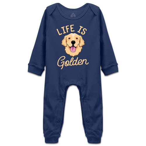 Life is Golden(Golden Retriever) Infant Short Sleeve 100% Cotton Bodysuit/Long Sleeve Romper/Sleeveless Jumpsuit