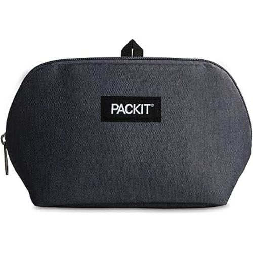 PackIt® Freezable Snack Bag, City Charcoal, Built with ECOFREEZE® Technology, Foldable, Reusable, Zip Closure, Designed For Keeping Snakcs Fresh On the Go, and Adults of all Ages