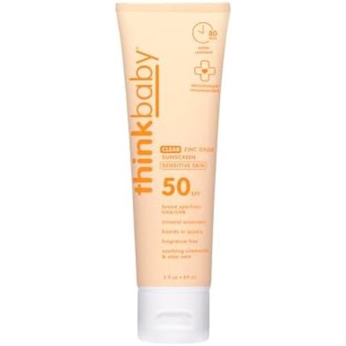 Thinkbaby Baby Sunscreen for Sensitive Skin SPF 50, 3 Fl Oz Mineral Formula