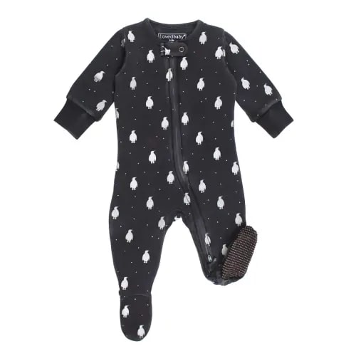 Coal Penguin | Organic Cozy Zipper Footie – L'ovedbaby