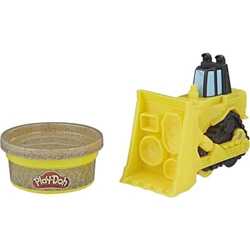 Play-Doh Wheels Mini Bulldozer Toy with 1 Can of Non-Toxic Stone Colored Buildin' Compound