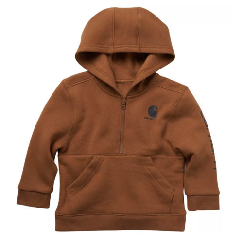 Carhartt Boys' Long-Sleeve 1/2-Zip Hoodie, 9M,Carhartt Brown at Tractor Supply Co