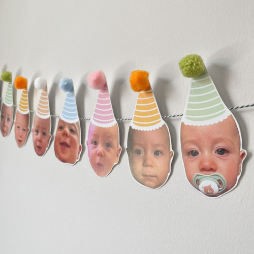 FunnyPartyDecors Baby Face Birthday Garland