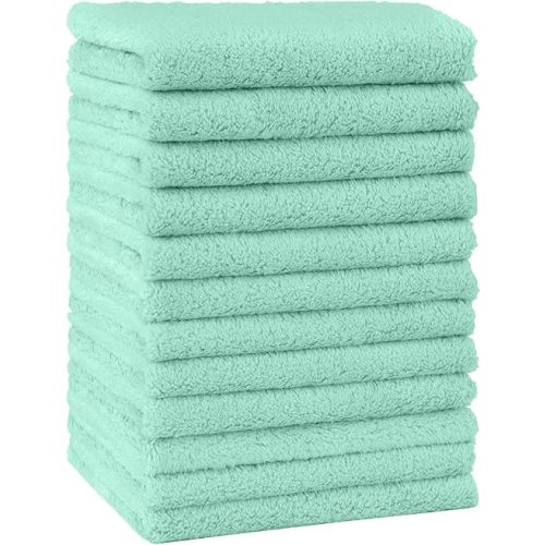 HOMEXCEL Baby Washcloths 12 Pack Microfiber Coral Fleece Soft Wash Cloths