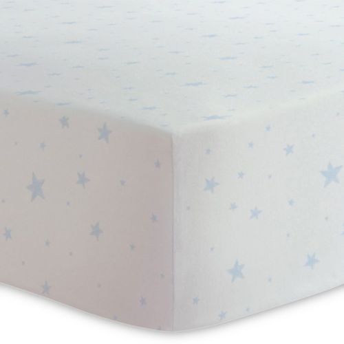 Kushies® Scribble Stars Cotton Flannel Fitted Crib Sheet in Blue/White
