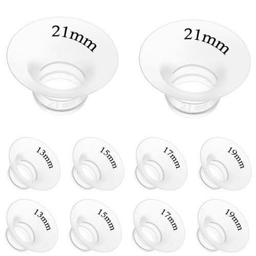 10Pcs Flange Insert 13/15/17/19/21mm*2 Compatible with Momcozy M5/M9/M6/V2 Pro/V2 pro/S12 Pro/S9 Pro/Spectra/Medela/eufy/Elvie/Lansinoh/Paruu P10 Breast Pump,and Most 24mm Shields