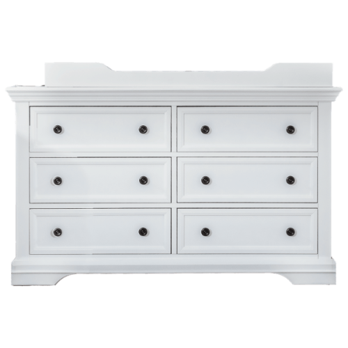 Portico Double Dresser With Topper, White