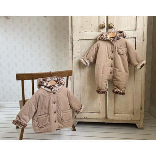 Baby W25 Sherpa Lined Reversible Hooded Romper with Hood (3-18m) - 2 Colors | AT NOON STORE