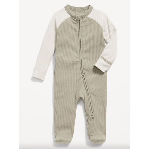2-Way-Zip Sleep & Play Ribbed Footed One-Piece for Baby