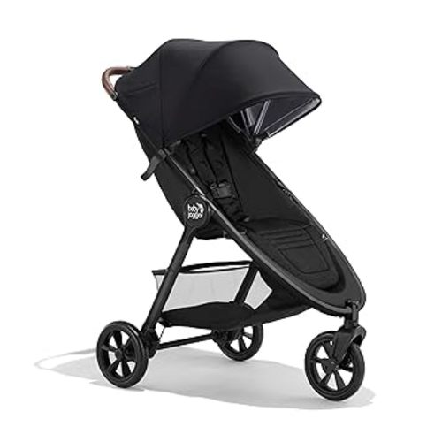 Baby Jogger City Mini GT3 All Terrain Stroller with Forever Air Rubber Tires and All Wheel Suspension with Magnetic Buckle and No-Rethread Harness, Height-Adjustable Handlebar, and Foot Brake