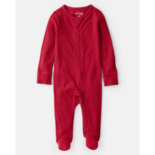 Baby Holiday Red PurelySoft Long-Sleeve Sleep & Play Pajamas - Red - 9M