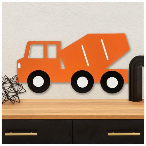 Orange Cement Truck Wood Wall Decor