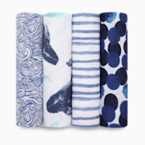 Aden + Anais Cotton Muslin Swaddle 4-Pack - Seafaring