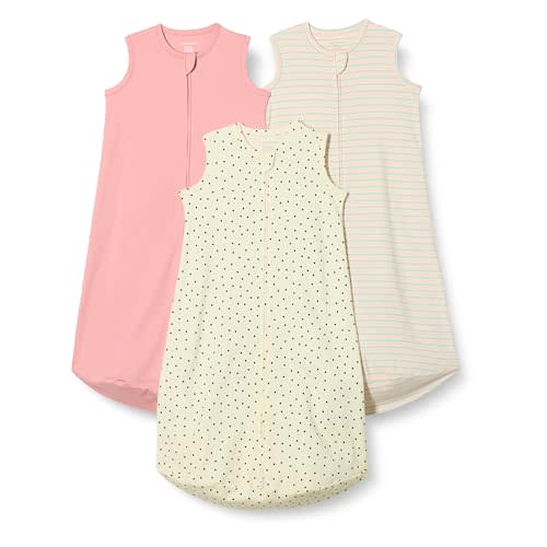 Amazon Essentials Unisex Babies' Cotton Sleep Sack, Wearable Blanket, 0.5 TOG, Pack of 3