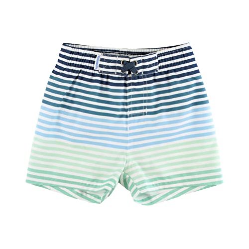 RUGGEDBUTTS Boys UPF50+ Sun Protection Striped Color Block Swim Trunks