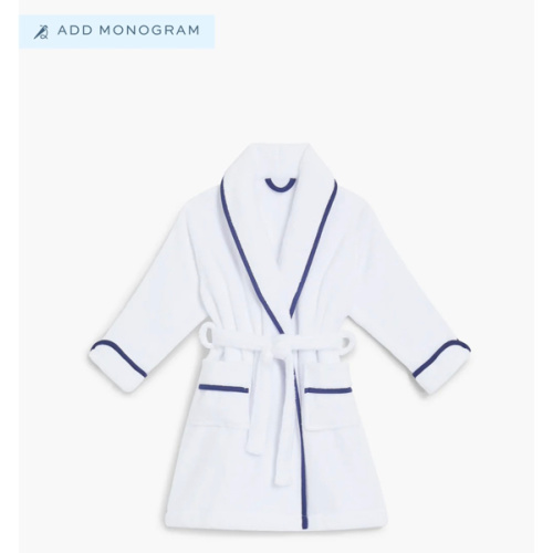 The Baby Hotel Robe - White/Navy – Hill House Home