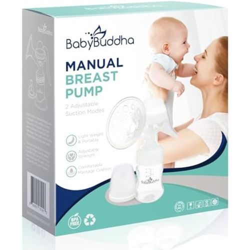 Manual Breast Pump, Single Hand Expression Breastmilk Pump, Cordless 1-Pack
